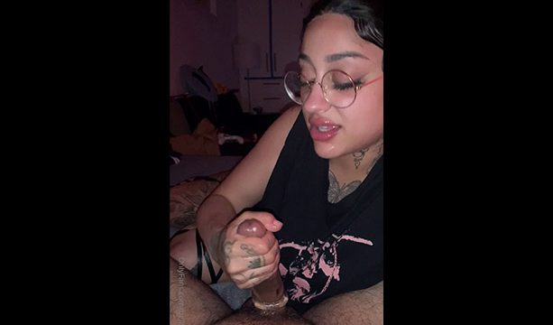 BellTG Latina with Glasses in thong sucking cock | Baddielatina.com